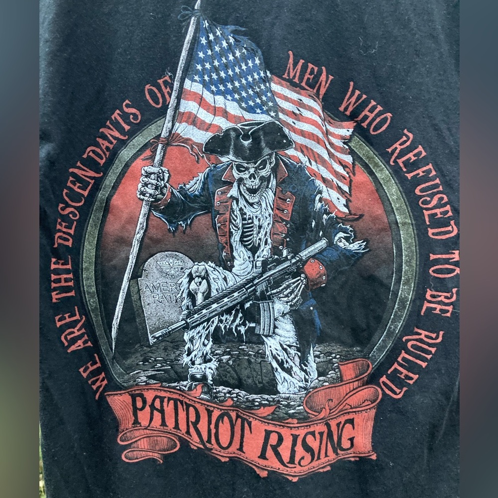 Next Level Apparel Relentless Defender Patriots Rising Black Tee